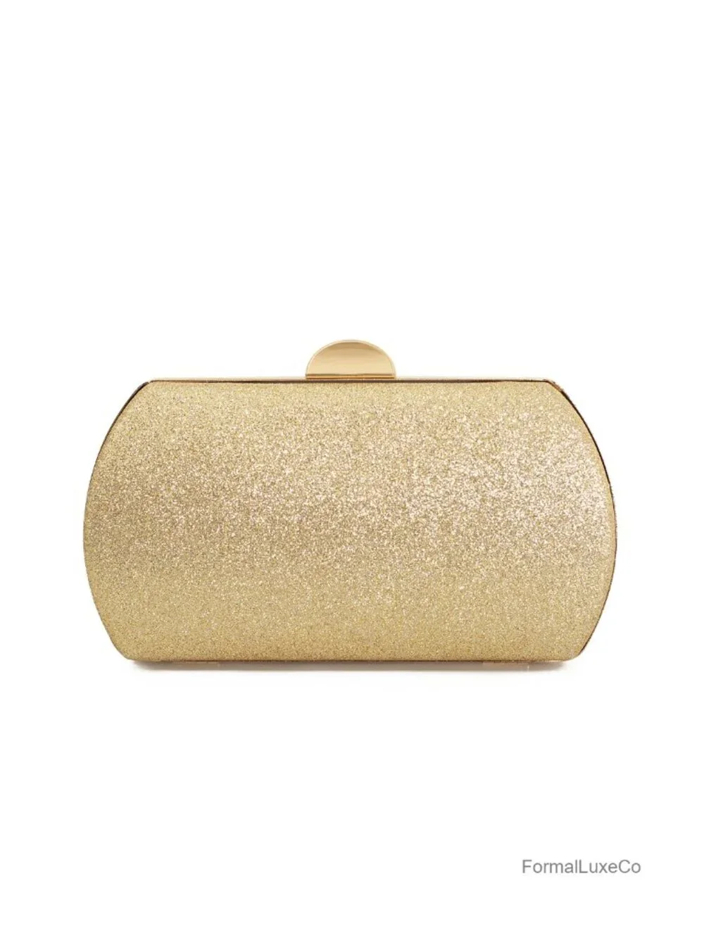 Sparkly Glitter Evening Clutch with Detachable Chain Strap - Hard Case Party Bag